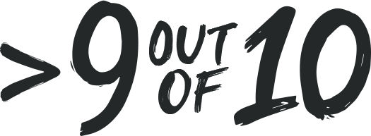 more than 9 out of 10