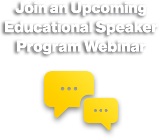 Join an upcoming educational speaker program webinar