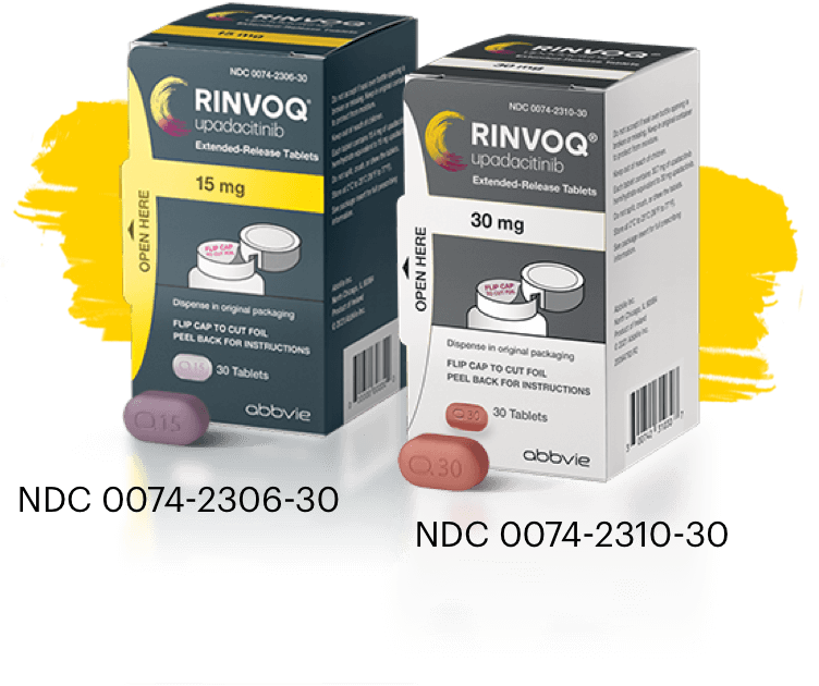 RINVOQ® (upadacitinib) packaging.