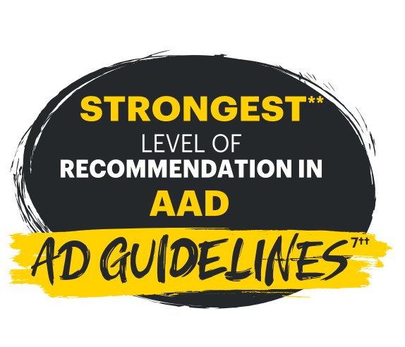 Strongest level of recommendation in AAD AD guidelines.
