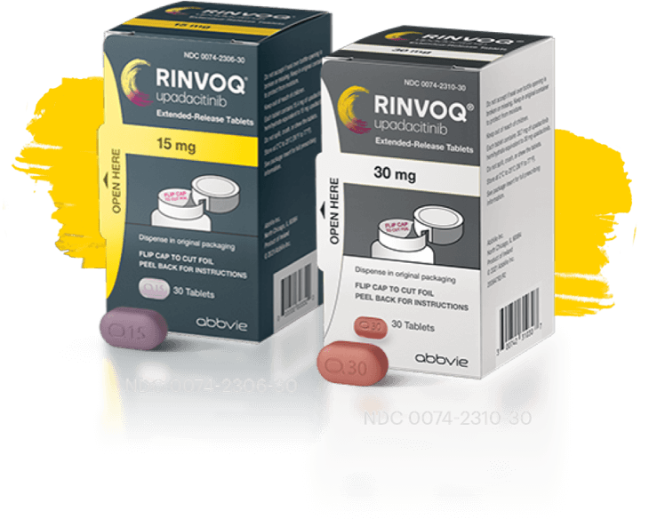 RINVOQ® (upadacitinib) packaging.