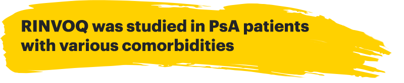 RINVOQ was studied in PsA patients with various comorbidities