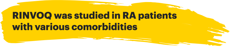 RINVOQ was studied in RA patients with various comorbidities