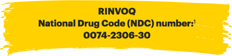 RINVOQ National Drug Code (NDC) number: 0074-2306-30