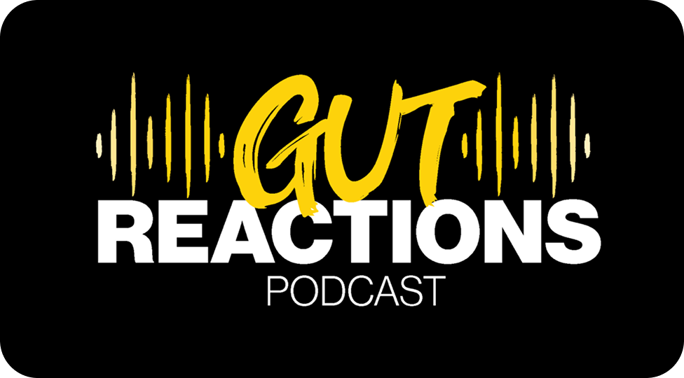 Gut Reactions Podcast logo.
